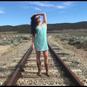 Mint steer boho dress